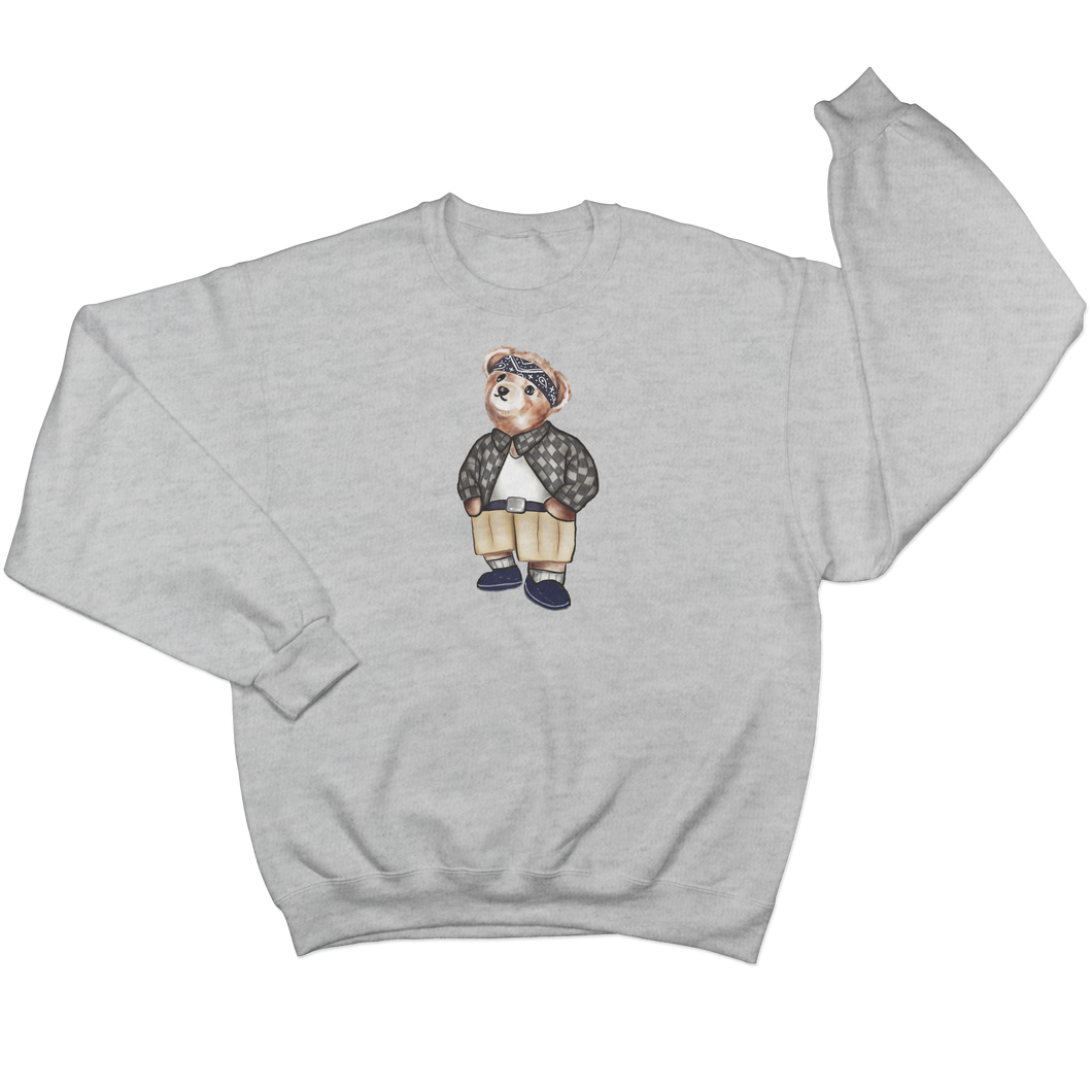 'Cholo Bear' Crewneck Sweatshirt (Light Heather Grey)