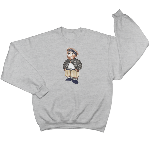 'Cholo Bear' Crewneck Sweatshirt (Light Heather Grey)